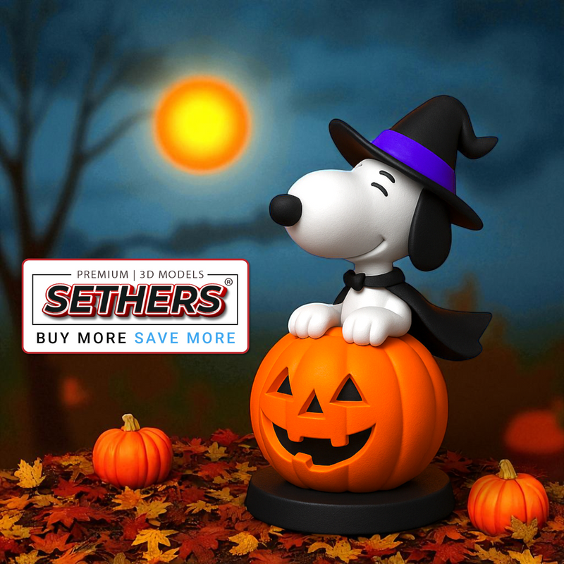 Snoopy Halloween Pumpkin | Peanuts | 3D Printer Model Files