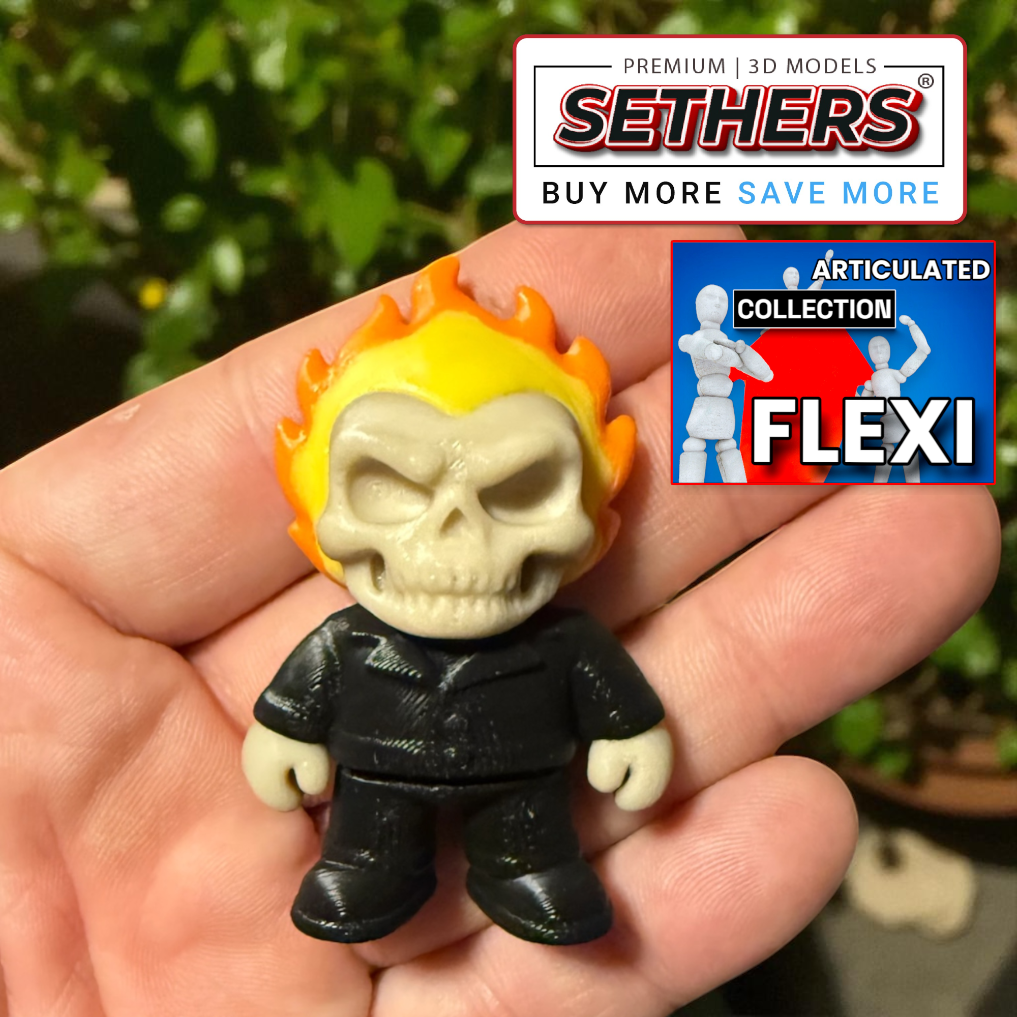 Flexi Rider Image Ghost Rider Flexi Print in Place | Best 3D Printer Model Files