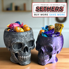 Sugar Skull Halloween Candy Bowl | Best 3D Printer Model Files