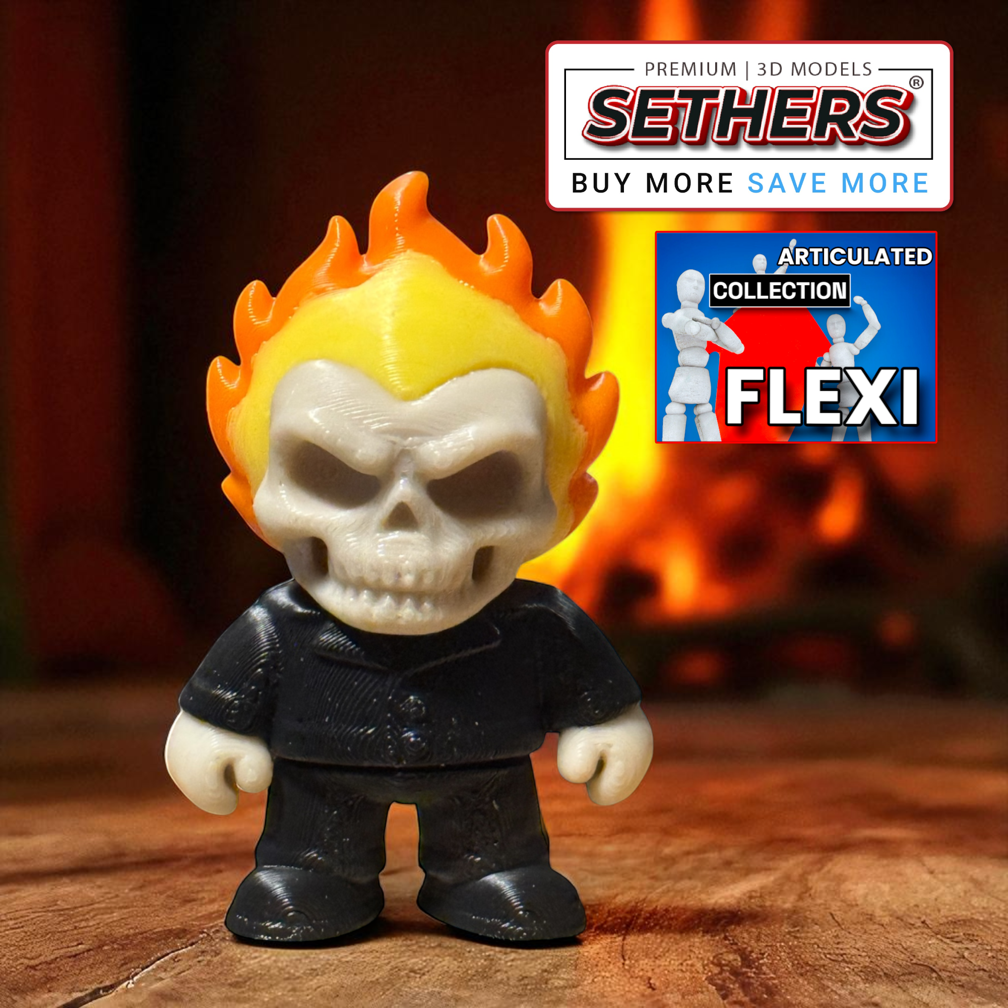 Flexi Rider Image Ghost Rider Flexi Print in Place | Best 3D Printer Model Files