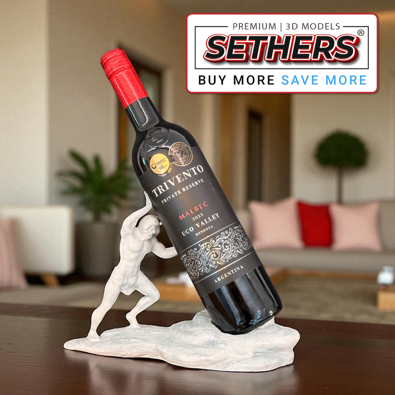 Greek God | Wine Bottle Holder | 3D Printer Model Files