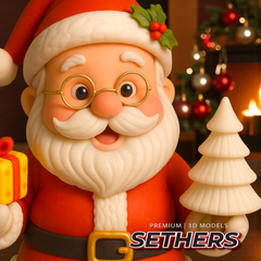 Santa Claus with Gift and Tree | Christmas Decor | 3D Printing Model Files