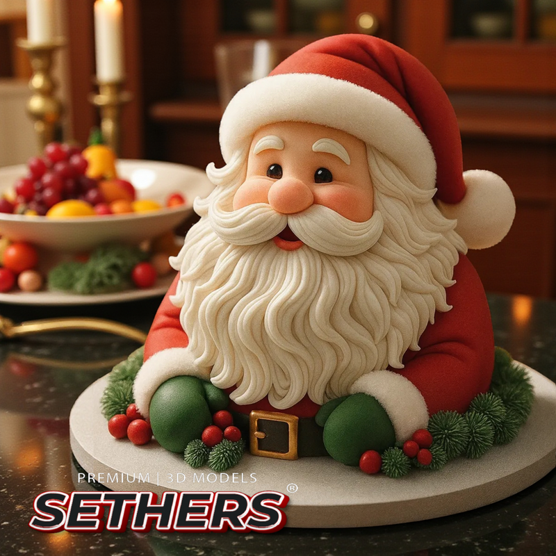Santa Claus in Snow | Christmas Decor | 3D Printing Model Files