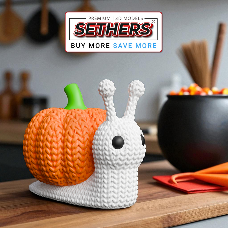 Snail Pumpkin | Crochet Knitted | Halloween | 3D Printer Model Files