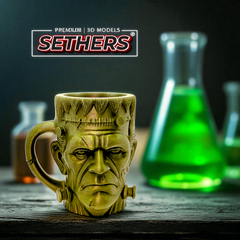 Frankenstein Beverage Mug | Halloween | Best3D Printing Models