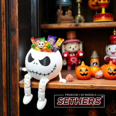 Jack Skellington Articulated Bowl | Halloween | 3D Printer Model Files