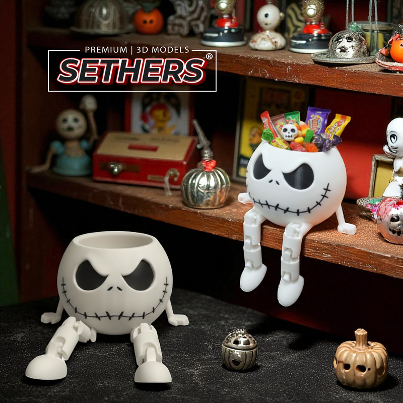 Jack Skellington Articulated Bowl | Halloween | 3D Printer Model Files