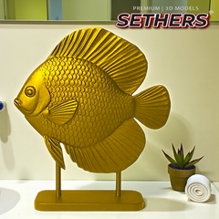 Ornate Discus fish Sculpture | Home Decor | 3D Printing Model Files