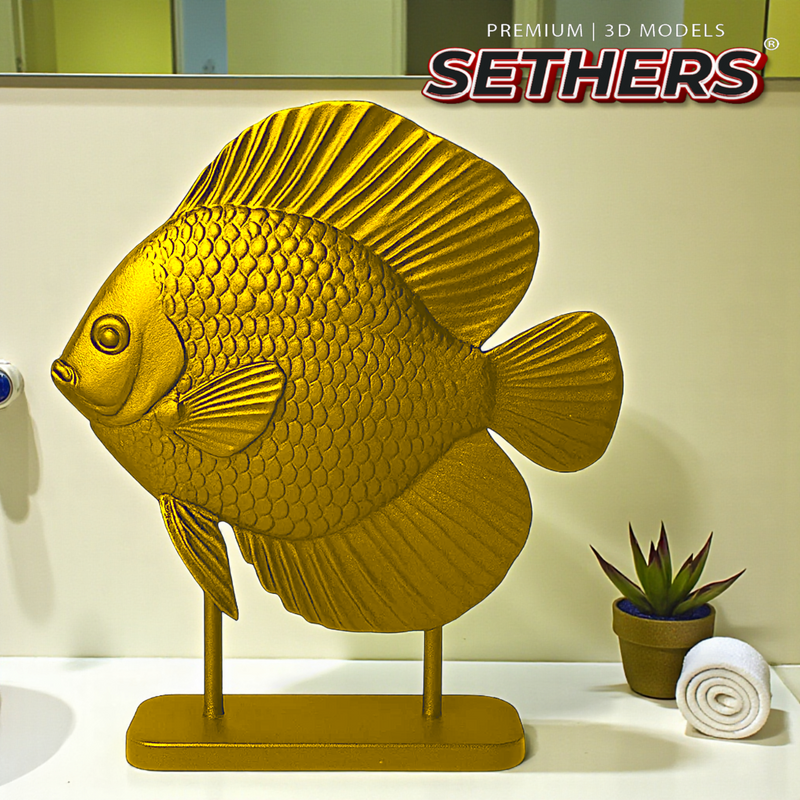 Ornate Discus fish Sculpture | Home Decor | 3D Printing Model Files