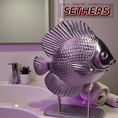 Ornate Discus fish Sculpture | Home Decor | 3D Printing Model Files