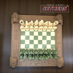 Orc vs Humans Chess Set | Board Pieces Frame | Best 3D Printing Models