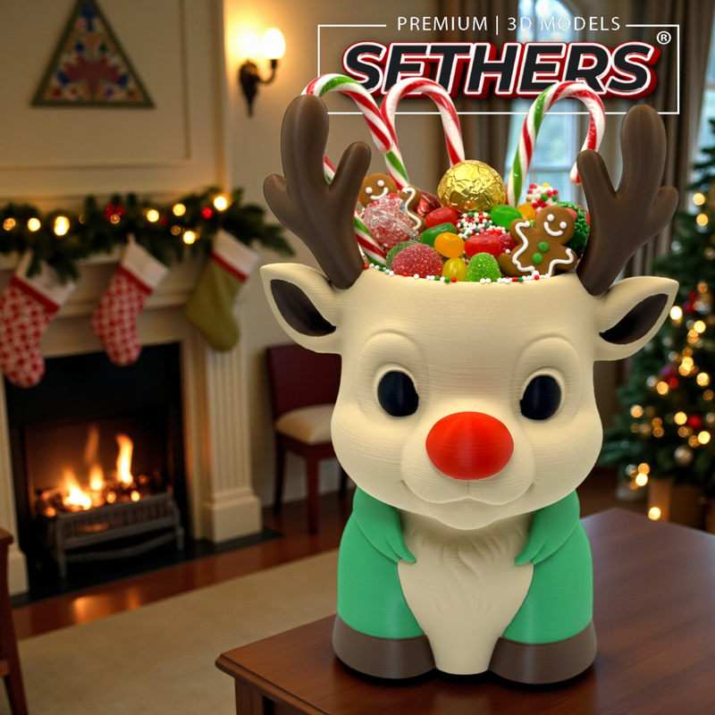 Rudolph Candy Bowl | Rudolph the Red-Nosed Reindeer | 3D Printing Models
