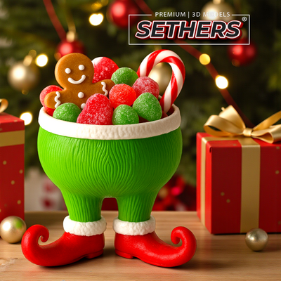 Elf Grinch Candy Bowl v3 | How the Grinch Stole Christmas 3D Printing Models
