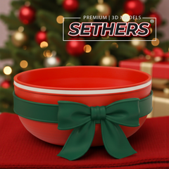 Christmas Gift Bow Candy Bowl | Christmas Decor | 3D Printing Models