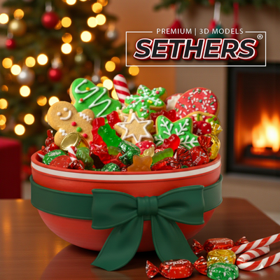 Christmas Gift Bow Candy Bowl | Christmas Decor | 3D Printing Models
