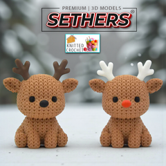 Rudolph Reindeer Deer | Crochet Knitted | 3D Printing Model Files