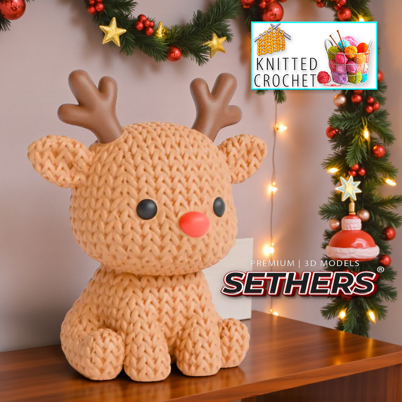 Rudolph Reindeer Deer | Crochet Knitted | 3D Printing Model Files