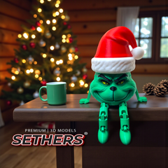 Grinch Candy Bowl Flexi Articulated | Christmas Decor 3D Printing Models