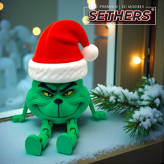 Grinch Candy Bowl Flexi Articulated | Christmas Decor 3D Printing Models
