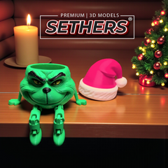 Grinch Candy Bowl Flexi Articulated | Christmas Decor 3D Printing Models