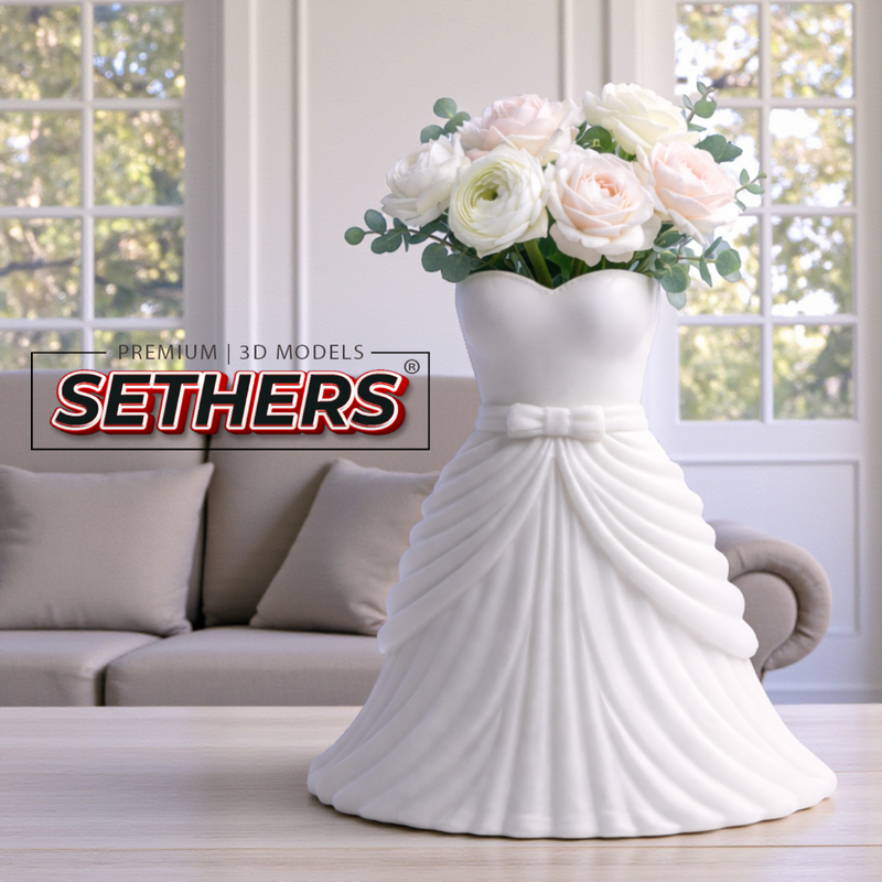 Bride Vase Wedding Dress | Wedding Decor | 3D Printing Models
