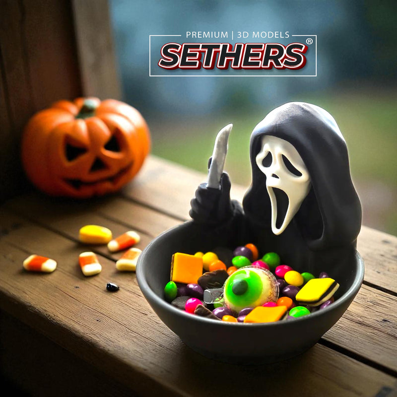 Ghostface Halloween Candy Bowl | 3D Printer Model Files