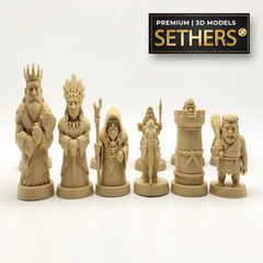 Dinosaurs vs Cave Men Chess Set | 3D Printing Models