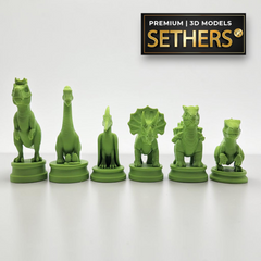 Dinosaurs vs Cave Men Chess Set | 3D Printing Models