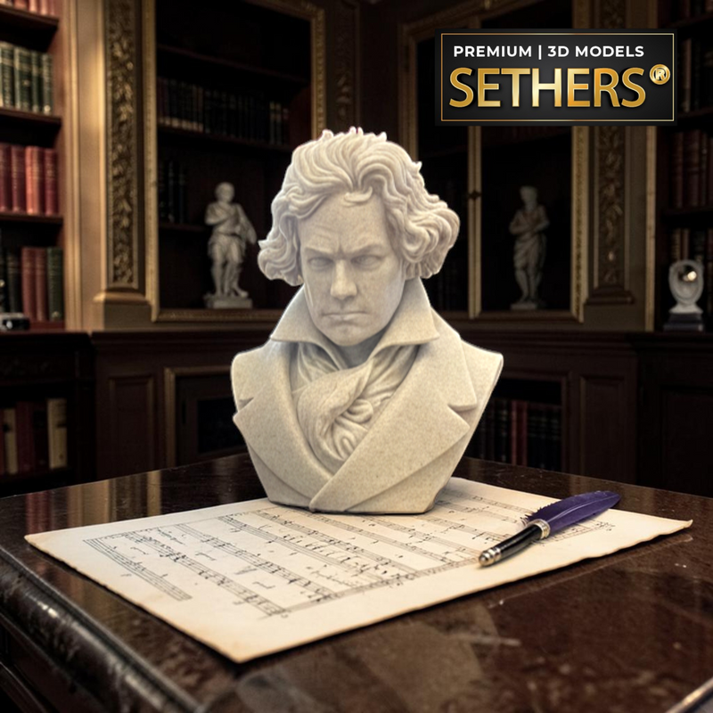 Ludwig van Beethoven Bust Sculpture | 3D Printing Models