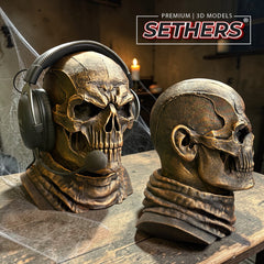 Warfighter Skull | Headphone Stand | 3D Printer Model Files