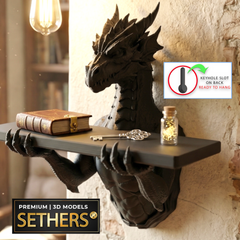 Dragon Wall Shelf - with Keyhole on back | 3D Printing Models
