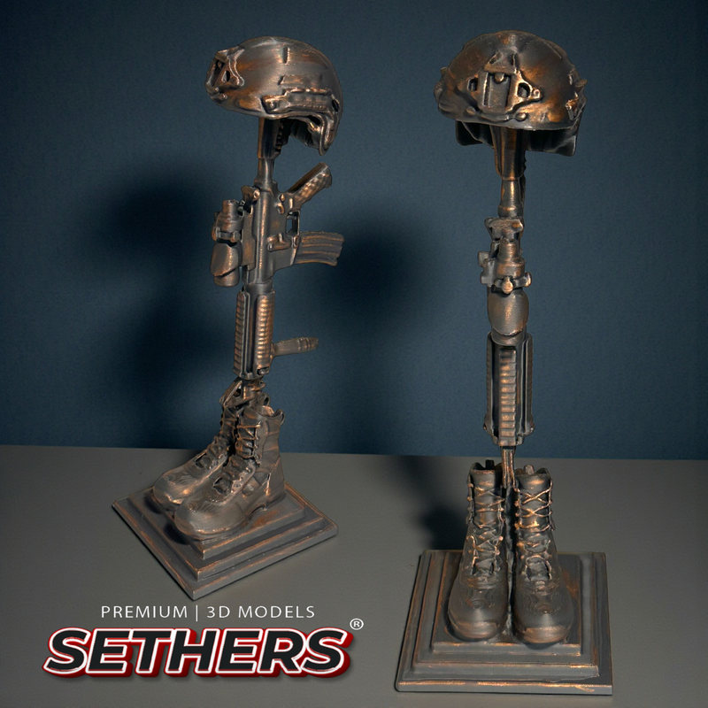 Fallen Soldier Memorial BF Cross | Best 3D Printing Model Files