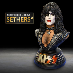 Paul Stanley Sculpture Bust | The Starchild KISS | 3D Printer Model Files