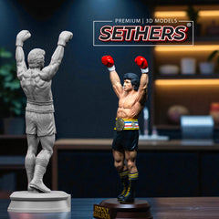 Rocky Balboa Arms Raised Boxing Statue Sculpture | 3D Printer Model Files