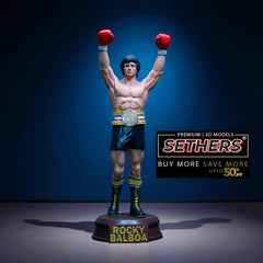 Rocky Balboa Arms Raised Boxing Statue Sculpture | 3D Printer Model Files