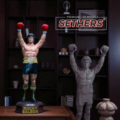 Rocky Balboa Arms Raised Boxing Statue Sculpture | 3D Printer Model Files