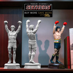 Rocky Balboa Arms Raised Boxing Statue Sculpture | 3D Printer Model Files