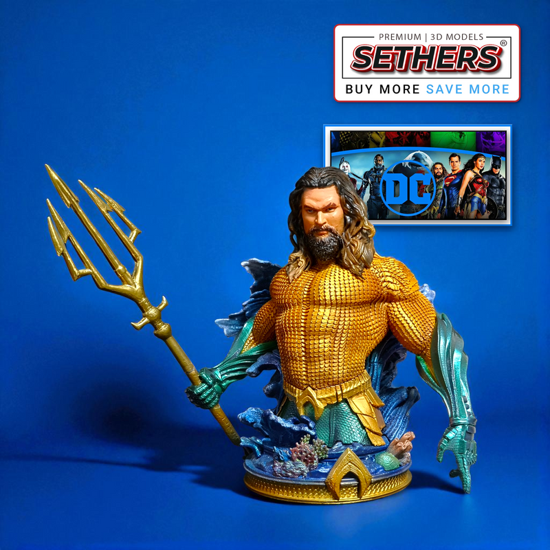 Aquaman Bust | Jason Momoa | Best 3D Printing Model Files