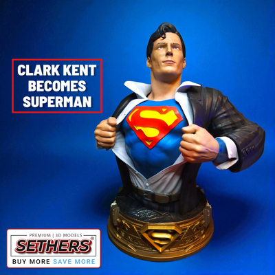 Clark Kent Becomes Superman Bust | Best 3D Printing Models at Sethers