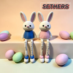 Easter Bunny Long Legs | Flexi Print-in-Place Articulated | 3D Printing Models