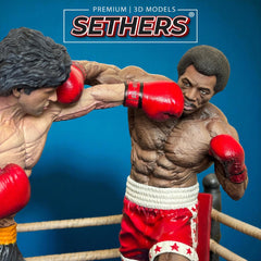 Rocky Balboa vs Apollo Creed Boxing Ring Diorama 3D Printer Model Files