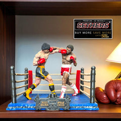 Rocky Balboa vs Apollo Creed Boxing Ring Diorama 3D Printer Model Files