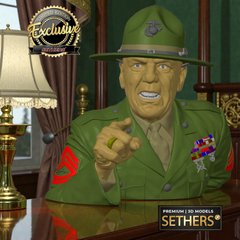 GySgt Hartman Bust USMC | Full Metal Jacket Movie | 3D Printing Models | R. Lee Ermey