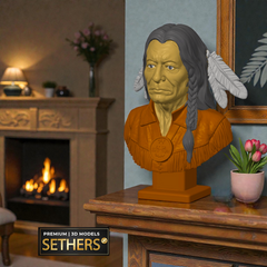 Warrior Indian Bust | Native American | 3D Printing Models
