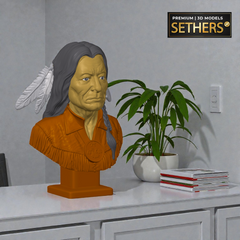 Warrior Indian Bust | Native American | 3D Printing Models
