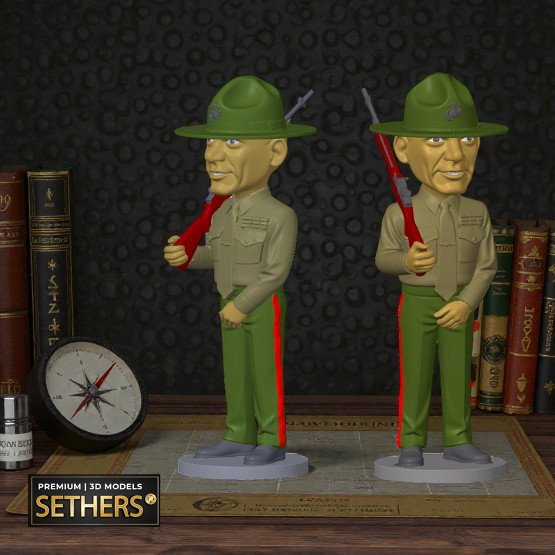 GySgt Hartman Chibi USMC | Full Metal Jacket Movie | 3D Printing Models