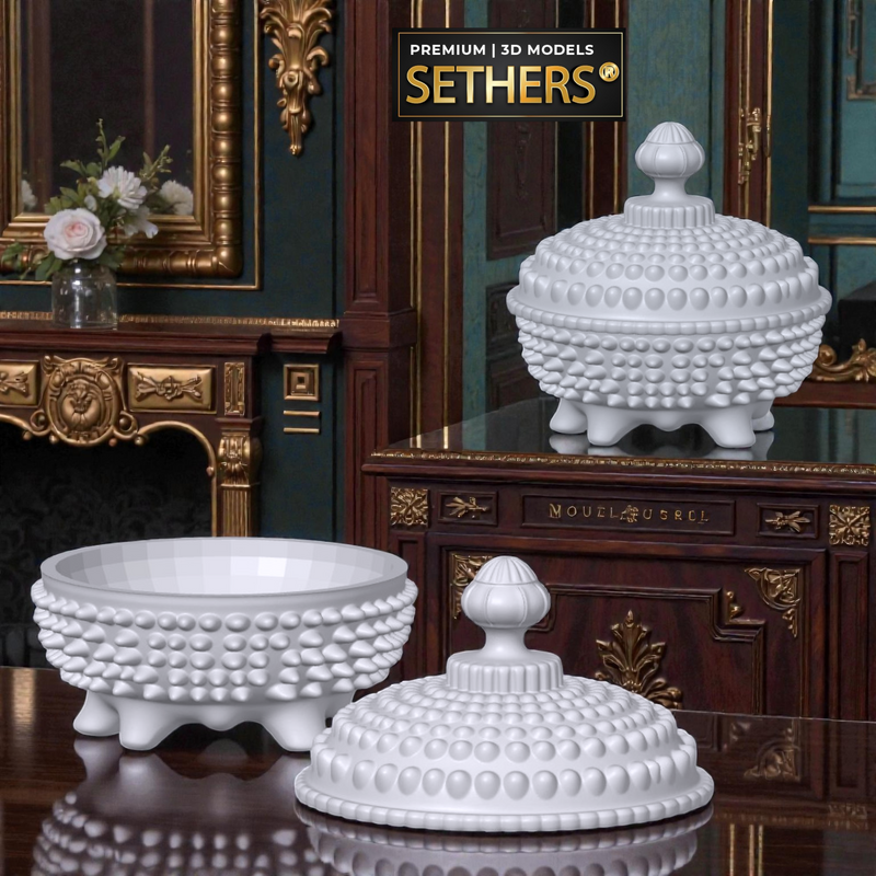 Fenton Glass Antique Candy Dish with Lid | 3D Printing Models