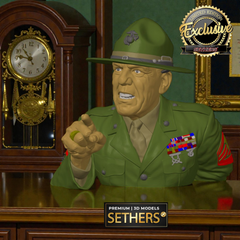 GySgt Hartman Bust USMC | Full Metal Jacket Movie | 3D Printing Models | R. Lee Ermey
