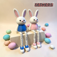 Easter Bunny Long Legs | Flexi Print-in-Place Articulated | 3D Printing Models