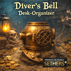 Scuba Diving Bell Desk Organizer Pen Holder | 3D Printer Model Files